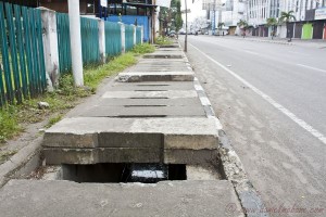 Open Sewer Sidewalk Medan