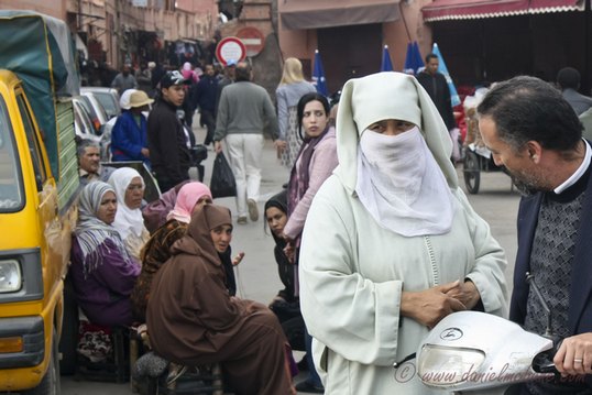 Woman in Burqa in Marrakech Morocco