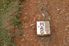 A MAG UXO marker in Laos