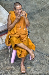 Saffron Robed Buddhist Monk