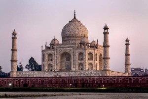 Taj Mahal in Agra at sunset