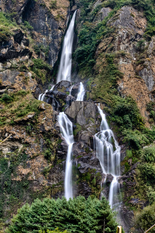 Waterfall in Tal on the Annapurna trek