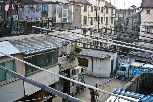 Alley behind apartment in Shanghai