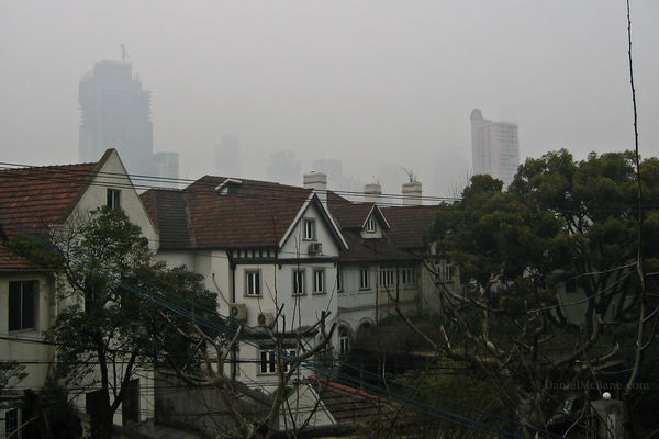 Shanghai skyline on a smoggy day