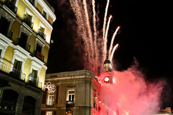 New Year's fireworks in Madrid