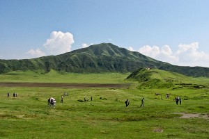 kusasenri meadow on Mt Aso on Kyushu, Japan