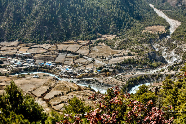 Lower Pisang on Annaurna trek in Nepal