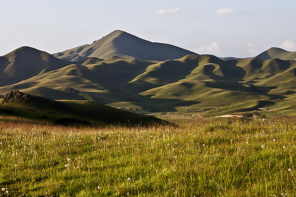Tibetan grasslands near Langmusi in Sichuan China