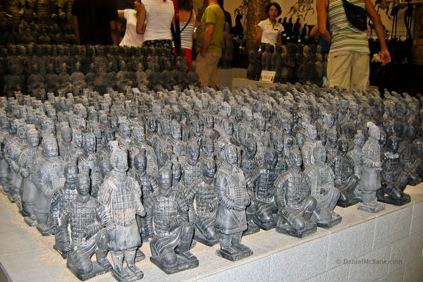 Terracotta warrior figurines sold at a Xi'an shop
