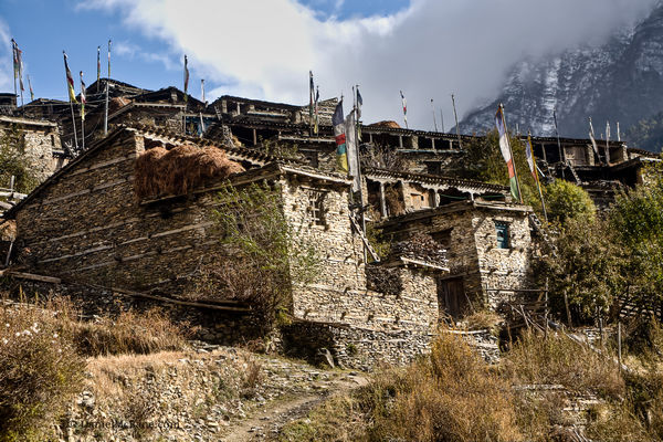 Tibetan houses in Pisang, Annapurna, Nepal