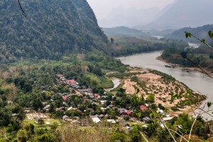 Muang Ngoi Neue in northern Laos from a viewpoint