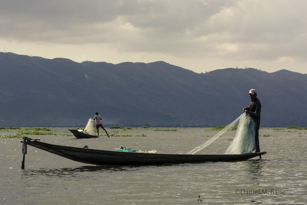 A fisherman on Inle Lake in Burma