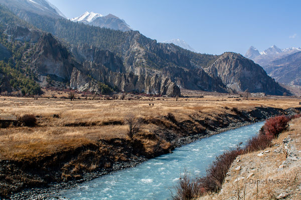 Marsyangdi River in Manang Valley, Nepal