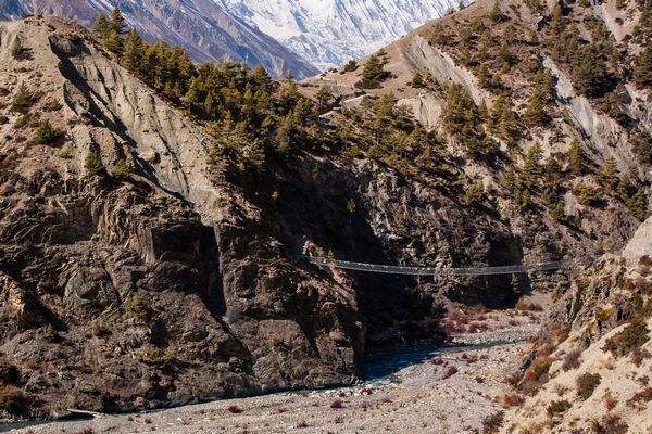 Suspension bridge Tilicho Annapurna Trek